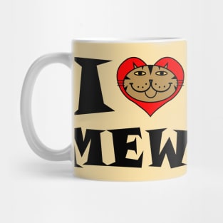 I Heart Cat - Black and Brown Striped Kitty Mug